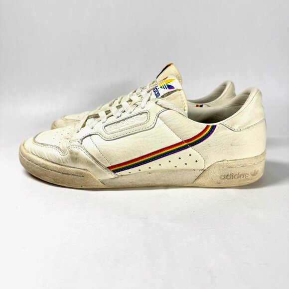 Adidas Continental 80 Rainbow Pride Low Top Sneakers Size 10 Men - Picture 6 of 12